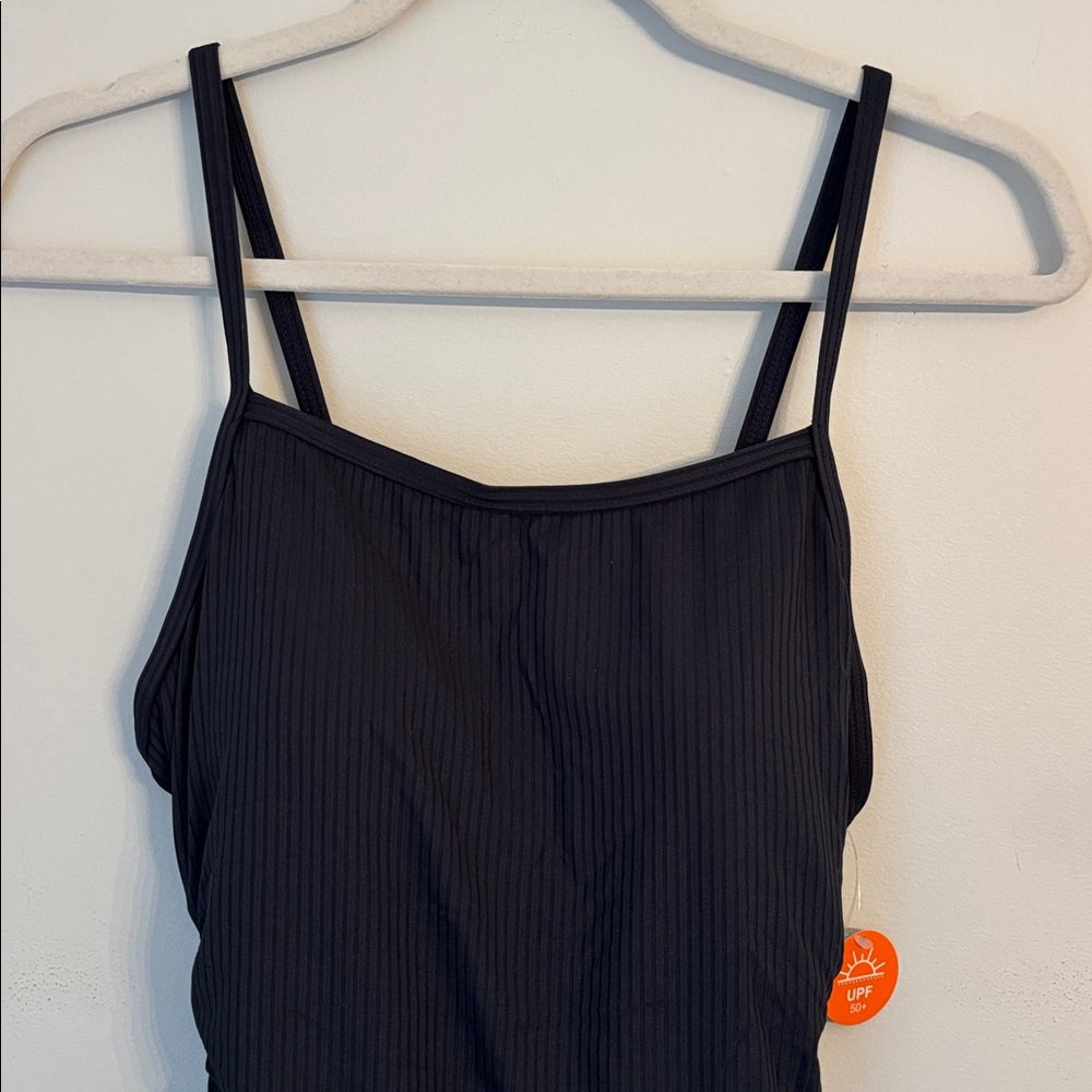 Pink Blush Navy Ribbed Maternity One Piece Swimsuit Size Small NWT - Picture 4 of 7